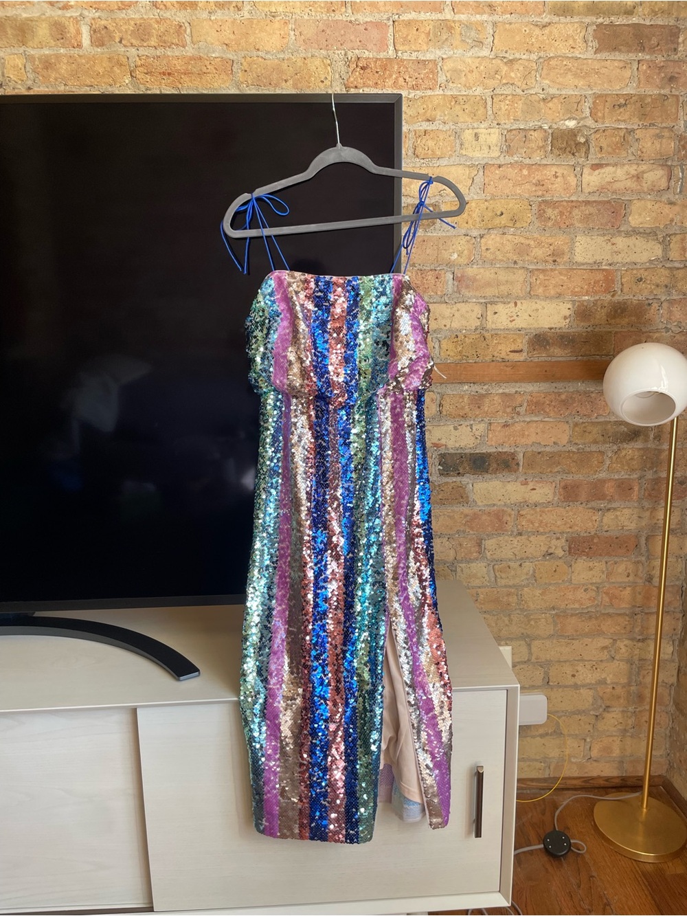 Aidan by Aidan Mattox Multicolor Sequin Strapless Jumpsuit